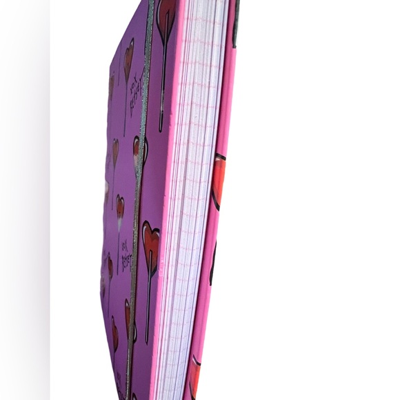 Betsey Johnson NWOT Pink Red Heart Lollipop Lined Paper Notebook Journal Pad - Picture 4 of 6